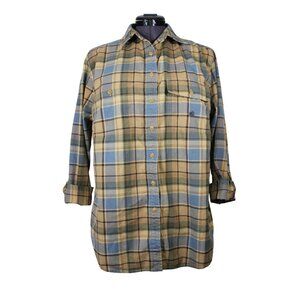 Lauren Ralph Lauren women's‎ brushed cotton button front plaid shirt 1X